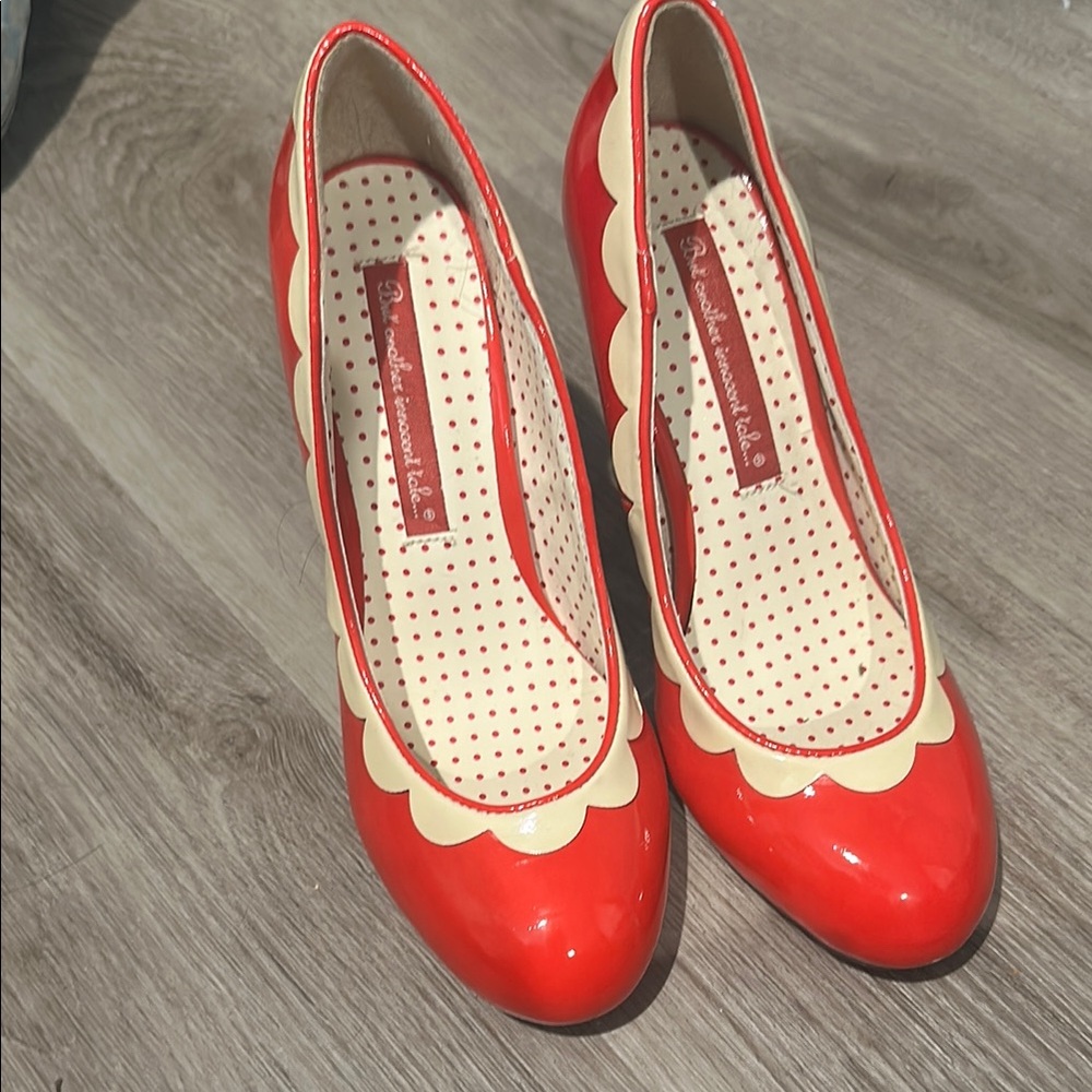 Red and Cream Women's Shoes